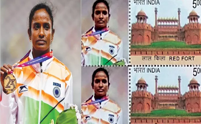 Gold Medal Winner Gomathi Marimuthu Postage stamp Release - Sakshi