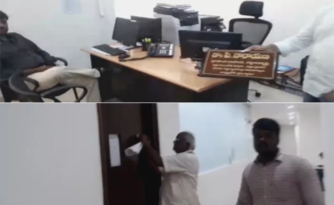 TDP Ministers,Chandrababu NamePlates Removed in AP Secretariat - Sakshi