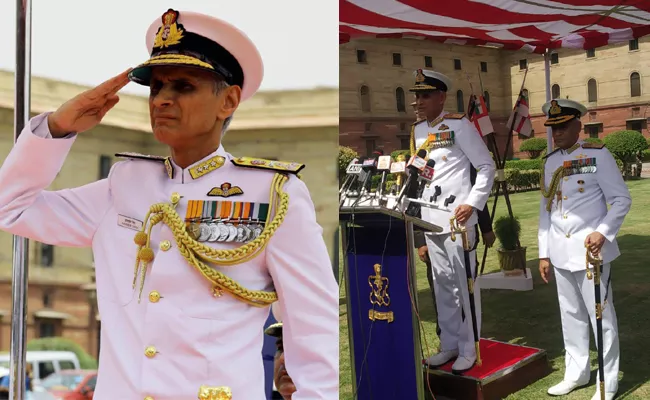 Admiral Karambir Singh assumes charge as the 24th Chief of the Naval Staff - Sakshi