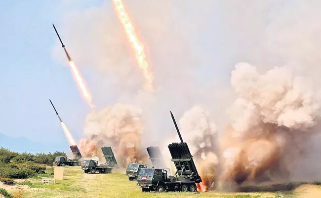 North Korea Tested Tactical Guided Weapons And Rocket Launchers - Sakshi