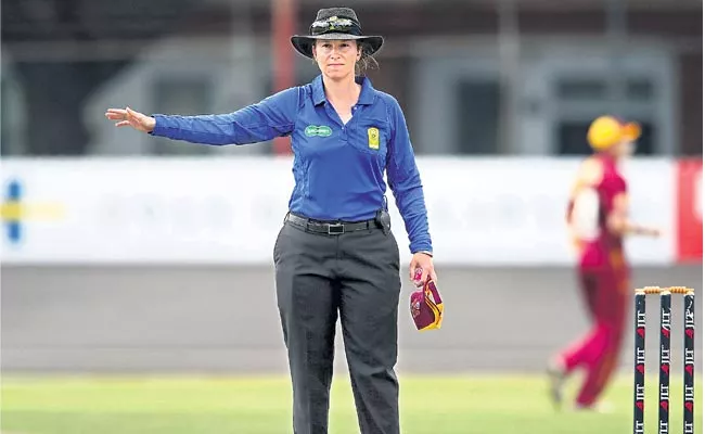 She is the first woman to be an umpire for the One Day International cricket match - Sakshi