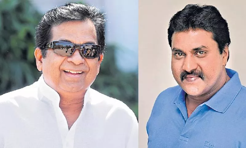 Telugu comedy actors Brahmanandam & Sunil Varma in Sunny leone movie - Sakshi