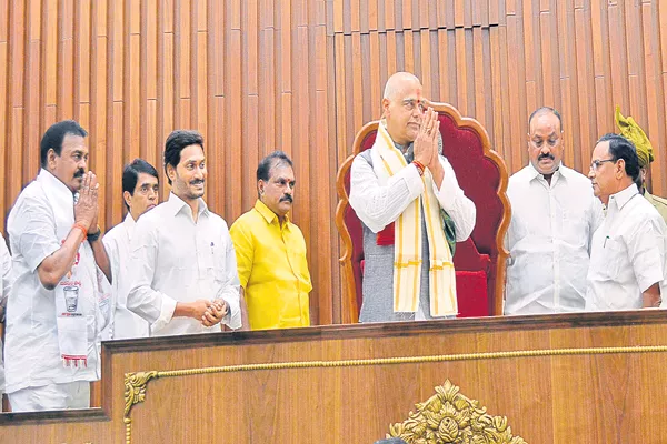 Tammineni Sitaram Elected unanimously as Speaker of AP Assembly - Sakshi