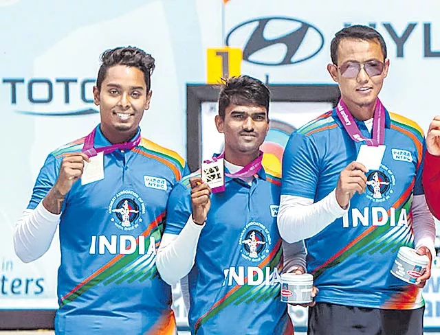 Indian men’s recurve team claims silver - Sakshi