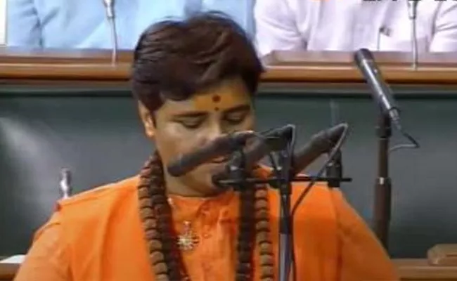 Pragya Singh Thakur Oath Add Suffixed Name Of Her Spiritual Guru In Parliament - Sakshi