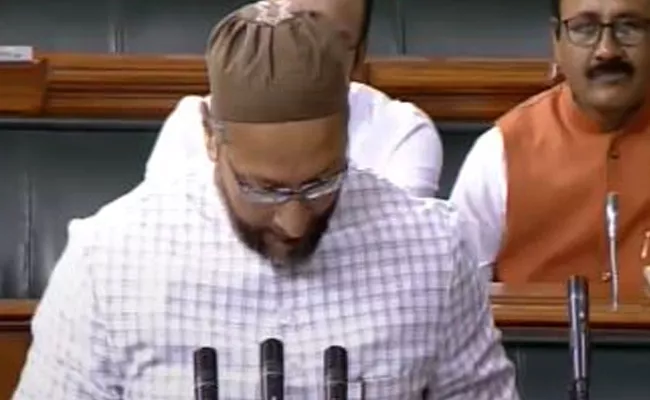 Owaisi Responds On Jai Sri Ram Sloganeering In Lok Sabha - Sakshi