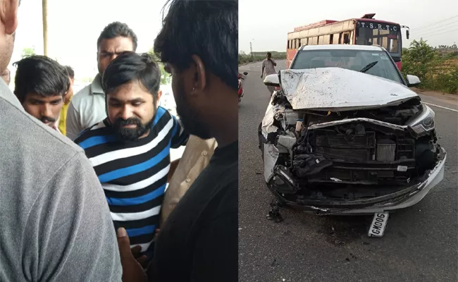 Chalaki Chanti Car Accident at Kodad - Sakshi