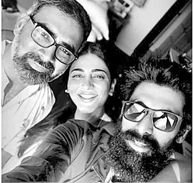 Shruti Haasan hangs out with Rana Daggubati and Prakash Kovelamudi - Sakshi