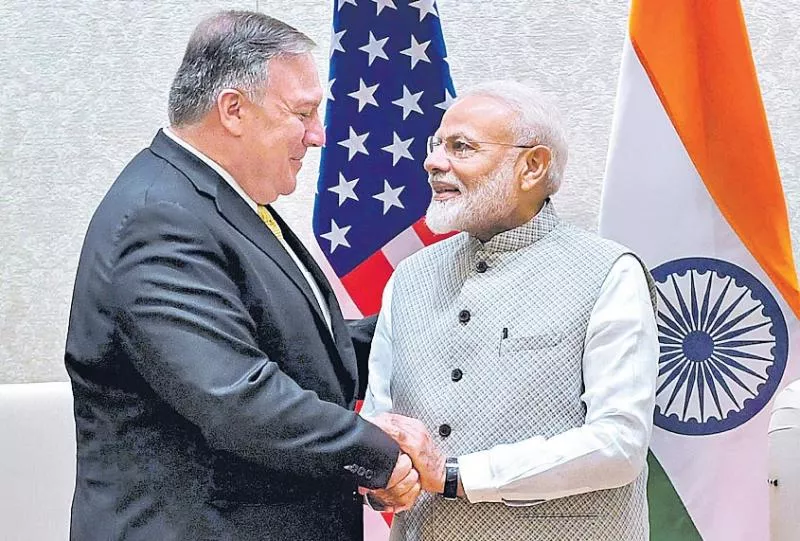 Mike Pompeo meets PM Narendra Narendra Modi - Sakshi