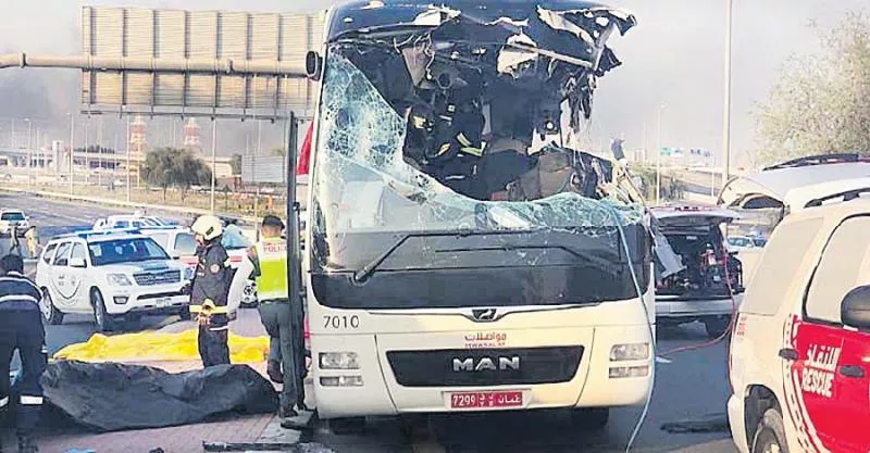 12 Indians among 17 killed in Dubai bus crash - Sakshi