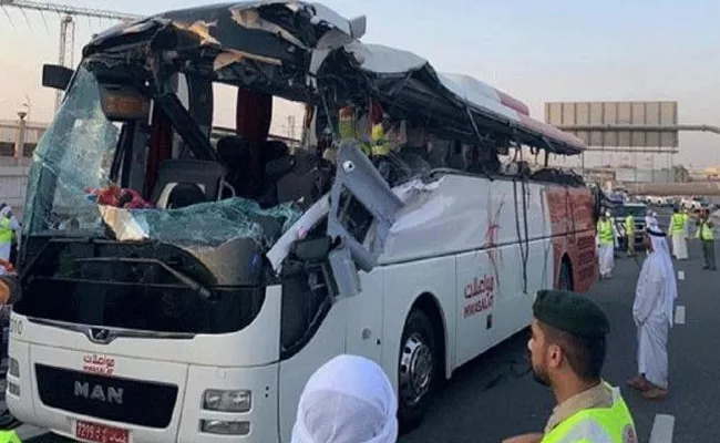 Height Barrier Caused Bus Accident Killed 17 Passengers In Dubai - Sakshi