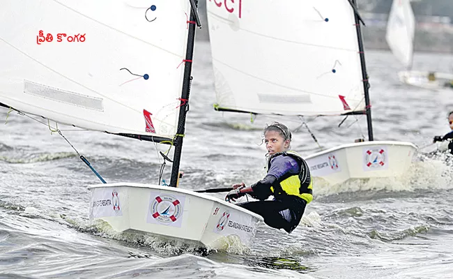 Preeti Again Leads in Sailing Championsip - Sakshi