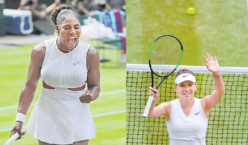 Serena Williams and Simona Halep Advance to Wimbledon Final - Sakshi