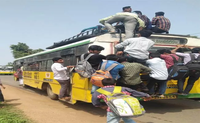 Students Worried About RTc Buses In srikakulam - Sakshi