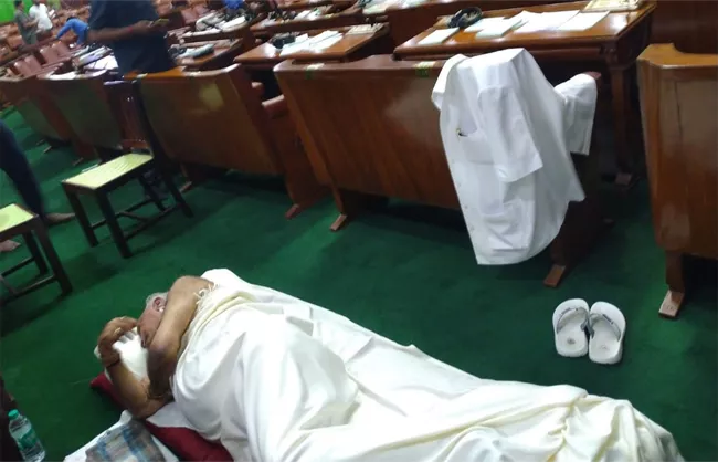 Karnataka BJP MLAs Sleep in Assembly - Sakshi