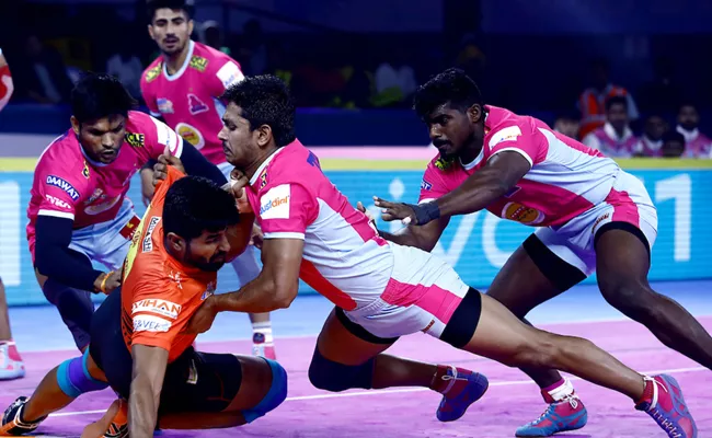 Jaipur Pink Panthers Open Season 7 Campaign Against U Mumba - Sakshi