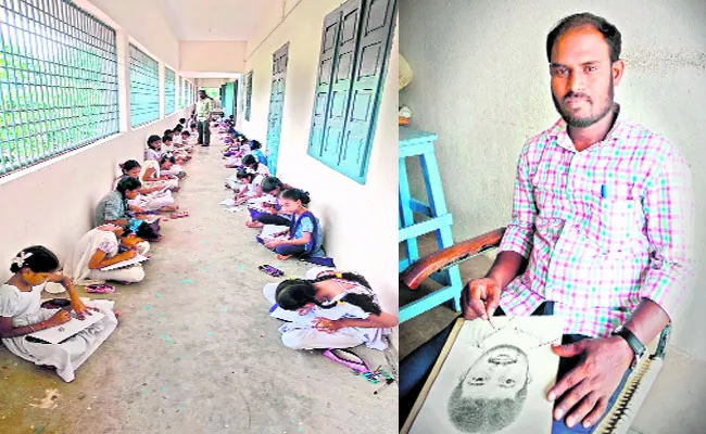 Craft Teacher Pencil Drawing In Tatipaka East Godavari - Sakshi