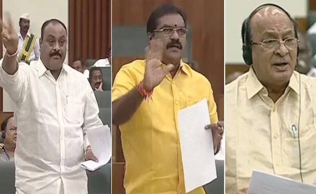 Three TDP MLAs Suspended From AP Assembly - Sakshi