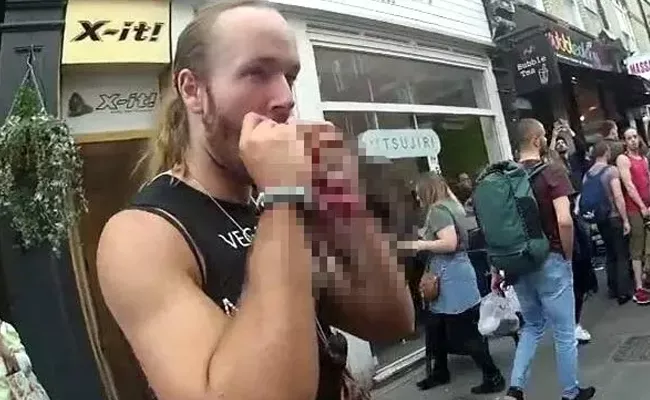 Squirrels Meat Eaters In London Infront Of Vegan Stall - Sakshi