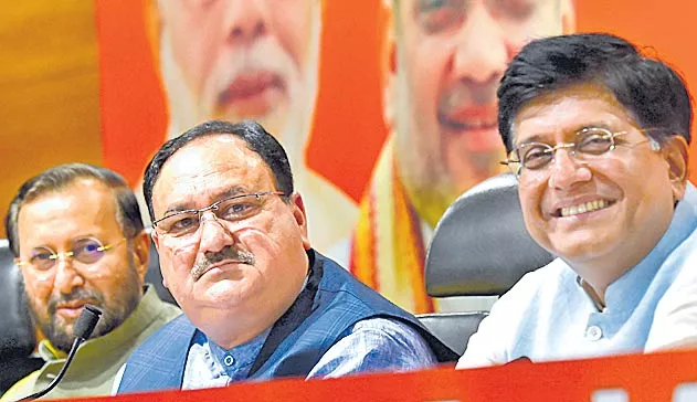 JP Nadda presents Modi government 50-day report card - Sakshi