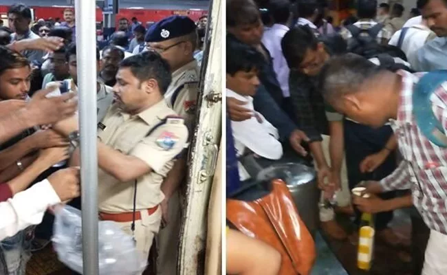 Mumbai Kolhapur Mahalaxmi Express passengers struck - Sakshi