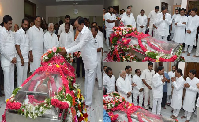 CM KCR Pay Tributes To Jaipal Reddy - Sakshi