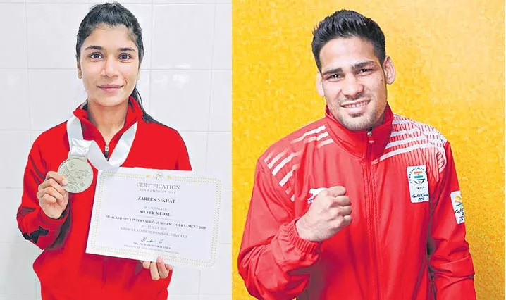 nikhat-zareen and hussamuddin wins silver in thailand open international boxing - Sakshi