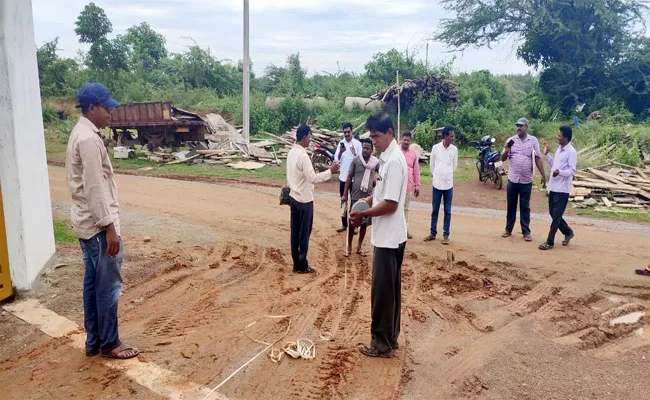 Beverage Godown Was Built by Occupying the Vamshadhara Space - Sakshi