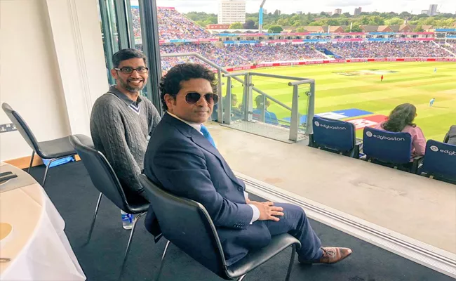 Sachin Tendulkar Met Sundar Pichai During India And England Match - Sakshi