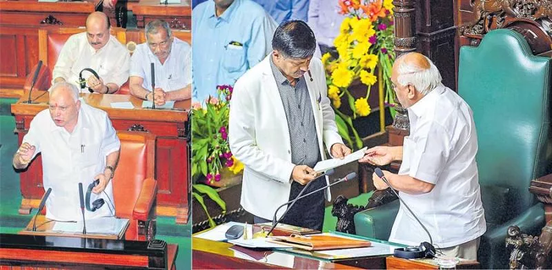 Yediyurappa passes floor test, speaker Ramesh Kumar resigns - Sakshi