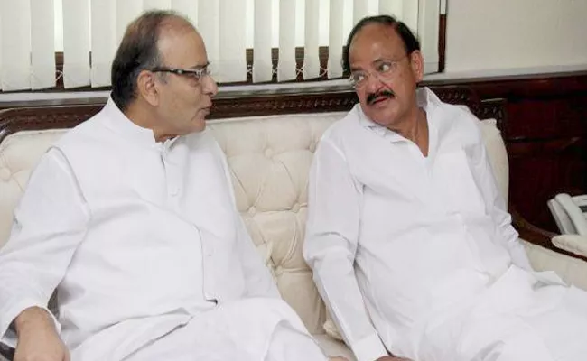 Venkaiah Naidu Visits Arun Jaitley at AIIMS - Sakshi