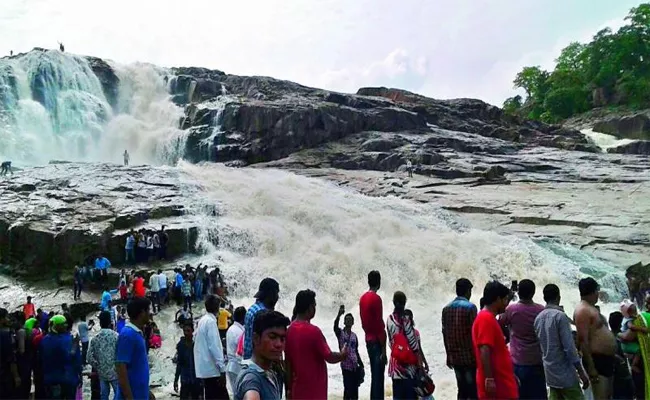  Heavy Water Flowing In  Kuntala Water Falls  - Sakshi