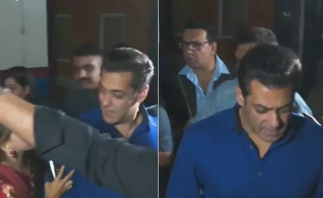 Female Fan pulls Salman Khan Hand - Sakshi