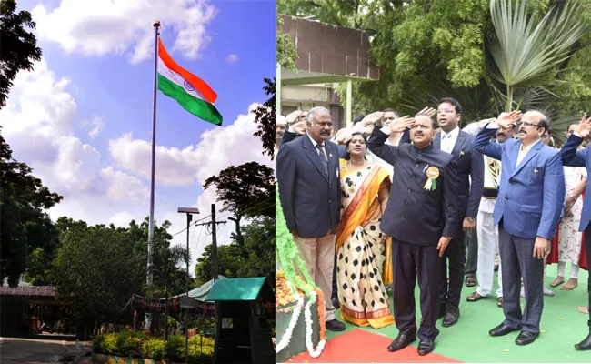 National Flag ​​Hoisting One Hundred Eight Feet On Pillar - Sakshi