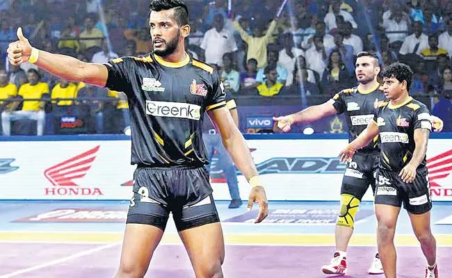 Telugu Titans Won On Haryana Steelers In Pro Kabaddi - Sakshi