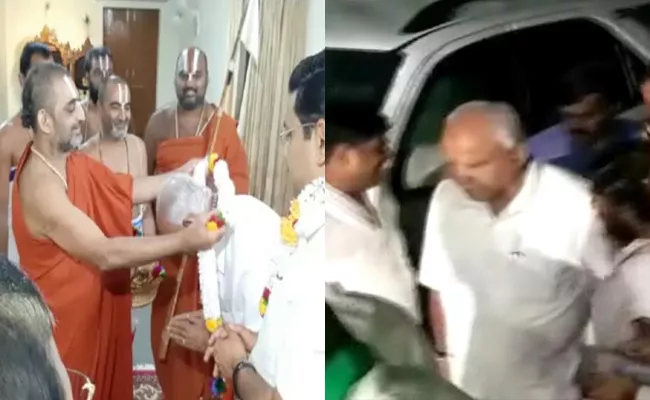 Karnataka CM Yeddyurappa Met Chinna Jeeyar Swamy - Sakshi