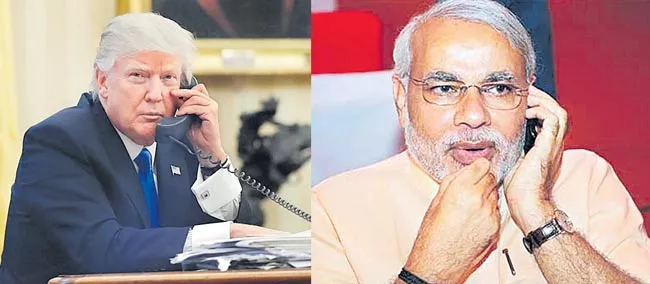 Narendra Modi speaks to Donald Trump - Sakshi