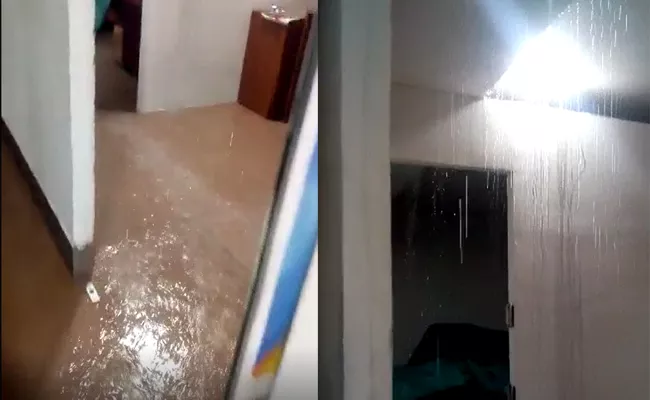 Rain Water Leaks Into Gannavaram Airport Office Room - Sakshi