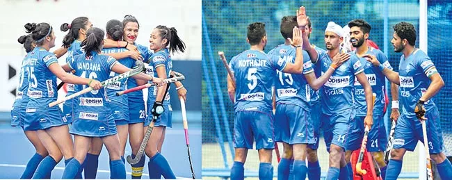 Indian mens and womens hockey wins olympic test events - Sakshi