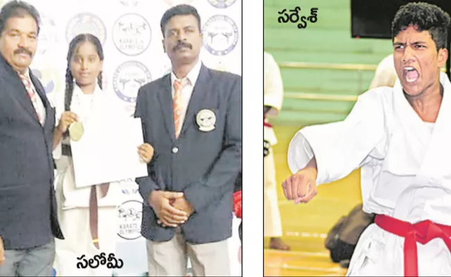 Salomi And Naga Tanishka Got Gold Medals - Sakshi