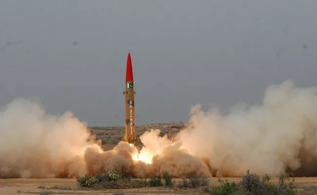 Pakistan Test Fires Ghaznavi Ballistic Missile - Sakshi