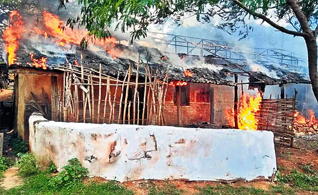 Fire Accident in Rangasthalam Cinema Set - Sakshi