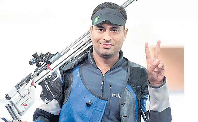 Sanjeev Rajput Got Silver Medal In Shooting World Cup - Sakshi