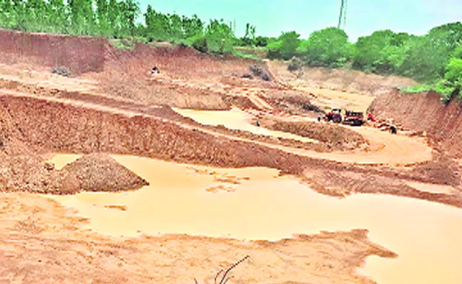 Contractors Are Digging Soil Beyond Permits In Prakasam - Sakshi