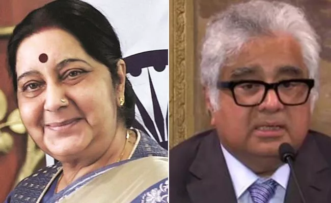 Come And Collect Re 1 Fee Tomorrow Sushma Swaraj Swaraj told to Harish Salve Hour Before Die - Sakshi