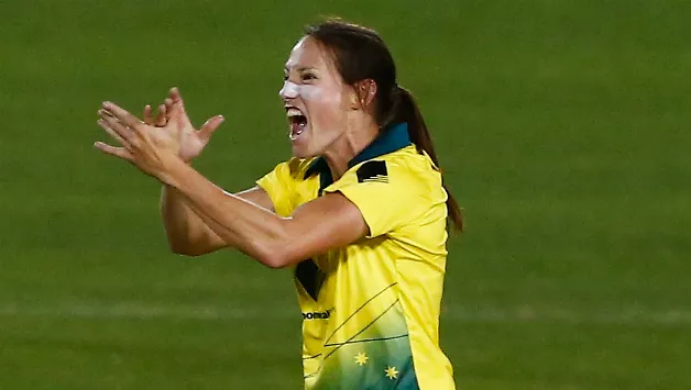 Aussie Megan Schutt Got Hat Trick - Sakshi