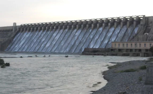 Krishna Water Flows From the Crest Gates at Nagarjuna Sagar Dam - Sakshi