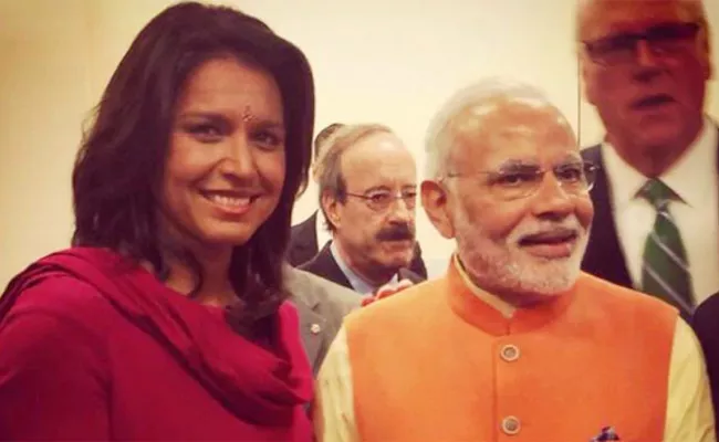 Tulsi Gabbard Welcomes PM Modi And Apologises For Skipping Howdy Modi - Sakshi