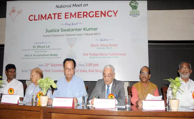 Council For Green Revolution Demand For Climate Emergency - Sakshi