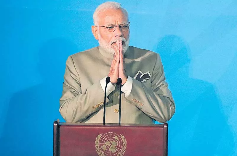 Prime Minister Narendra Modi at UN Climate summit - Sakshi